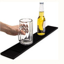 Bar Runner Rubber Strip Spill Mat Black Home Cocktail Party Pub 60x8cm 2pcs