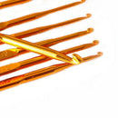 10Pcs Golden Double End Crochet Hook Bamboo Knitting Needle Set Home Weave