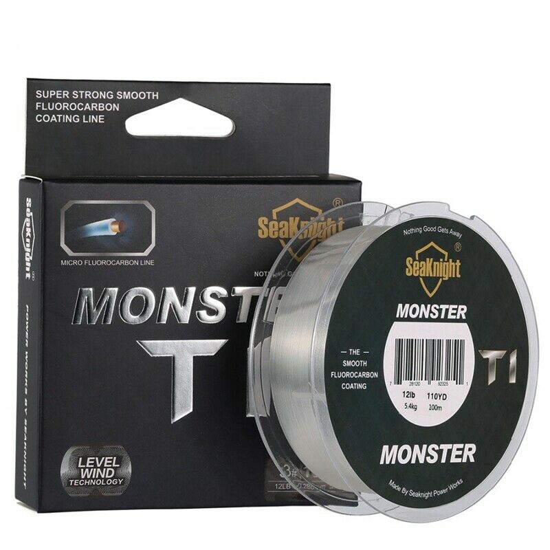 20Lb Seaknight T1 100% Fluorocarbon Coating Fishing Line 100M Monofilament  A2L5