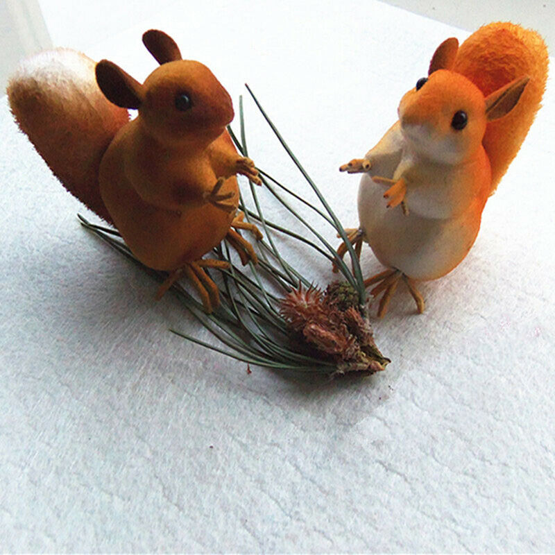 1 Pcs Mini Animal Toys Simulation Cute Squirrel Stuffed Kids Toys Decorati BX