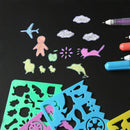 Kids Plastic Picture Drawing Template Stencils Ruler Painting DIY-Easter C4 H8Y4