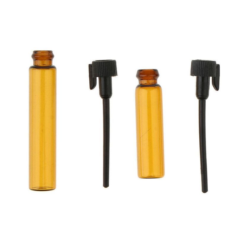 50Pcs Mini Amber Glass Bottles 1ml