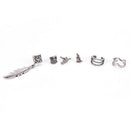 6 Pcs Earrings Set Women Fashion  Retro Owl Feather Buddha Leaf Jewelry BX