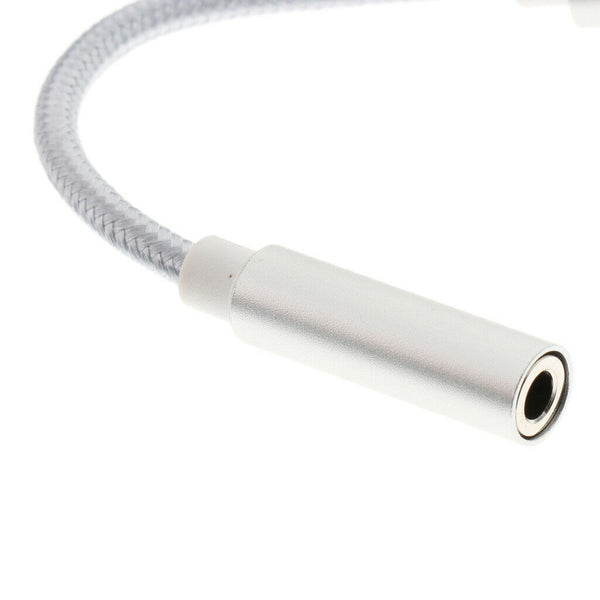 10pcs Type-C to 3.5mm Earphone Cord Adapter Cable Connector 12cm Black&White