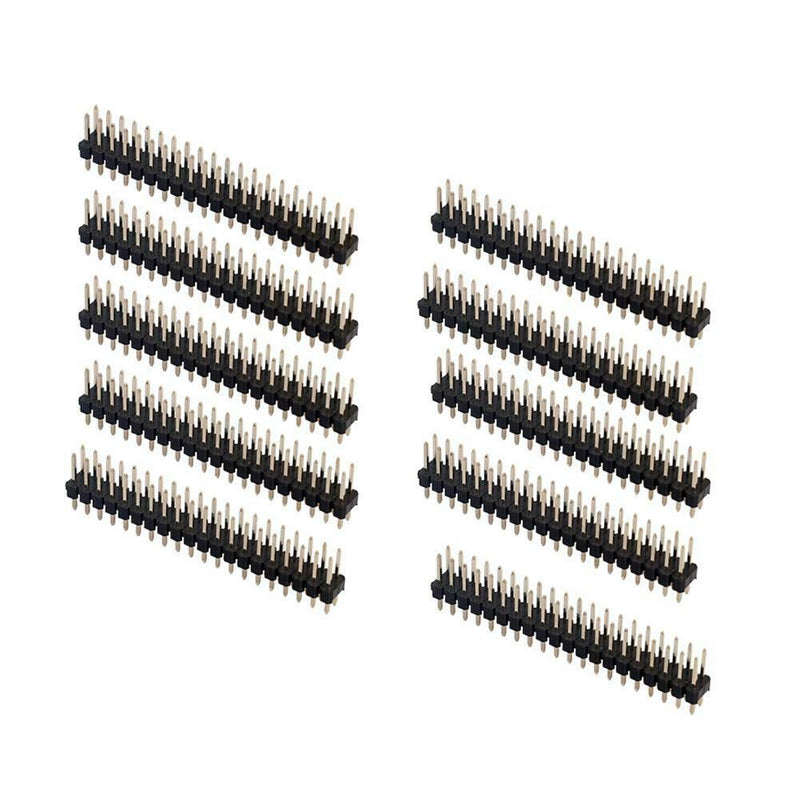 10pcs Dual Male Header 2.54mm 2x20pin Strip for Raspberry Pi Zero GPIO A