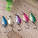 5pcs 2.5g/5cm Colorful Metal Hard Spoon Sequin Fishing Lures Copper Baits