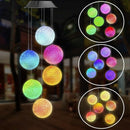 Solar Powered Wind Chime Light String Crystal Ball Color Change Outdoor Wat