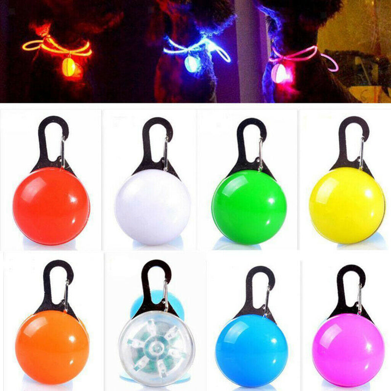 2pc LED Collar Light Up Dog Cat Night Safety Clip Decor Bulb Collar