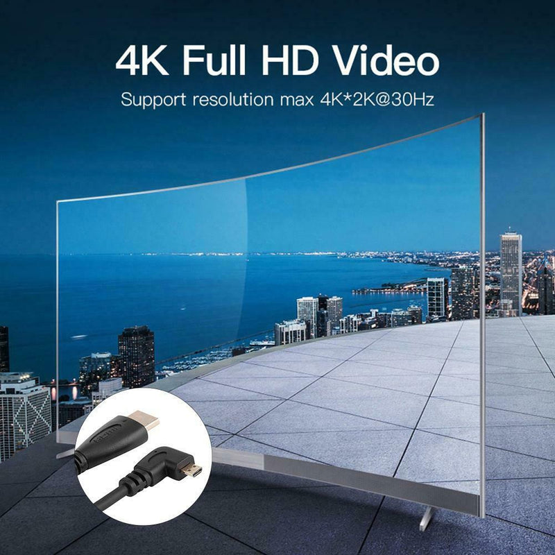 Right Angled 90 Degree Micro HDMI to HDMI Cable Telescopic Spring HDMI Wire