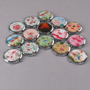 Women makeup compact pocket flamingo mirrors portable double-side folding mir!j