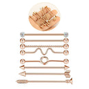 2 Sets 16pcs Industrial Piercing Barbell Ear Bar Earring 14G Lady Jewelry