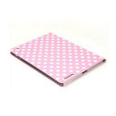 Pink and White Polka Dot Pattern PU Leather Case For iPad 2