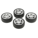 1:10 Scale 4pcs Rubber 5 Spoke Wheel Rim & Tyres For RC Racing Car Parts