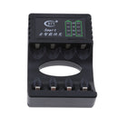 4 Slot LED Battery Charger for AA AAA Rechargeable NIMH NiCd Batteries Black