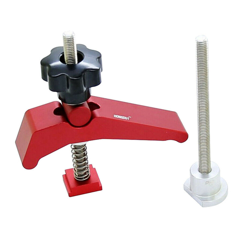 Quick Acting Hold Down Clamp T-slot T-track Clamp Set Woodworking Tool, Aluminum