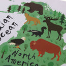 Removable Animal World Map Wall Stickers Home Bedroom Background Wall Decor