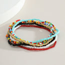 7pcs/set Colorful  Handmade Beaded Anklet Bracelet Women Adjustable Foot Jew Gw