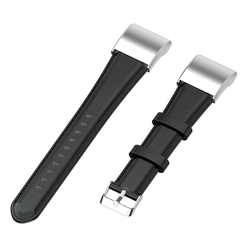 Leather Watchband Strap w/Buckle for Huawei Band 4 Pro TER-B29S (Black)