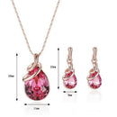 Necklace Earrings Diamond Elegant Women Jewellery Set of Pendant Necklace+E