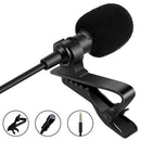 Mini Clip Lapel Microphone with 3.5mm Headphone Condenser Mic Audio Accessory Ef
