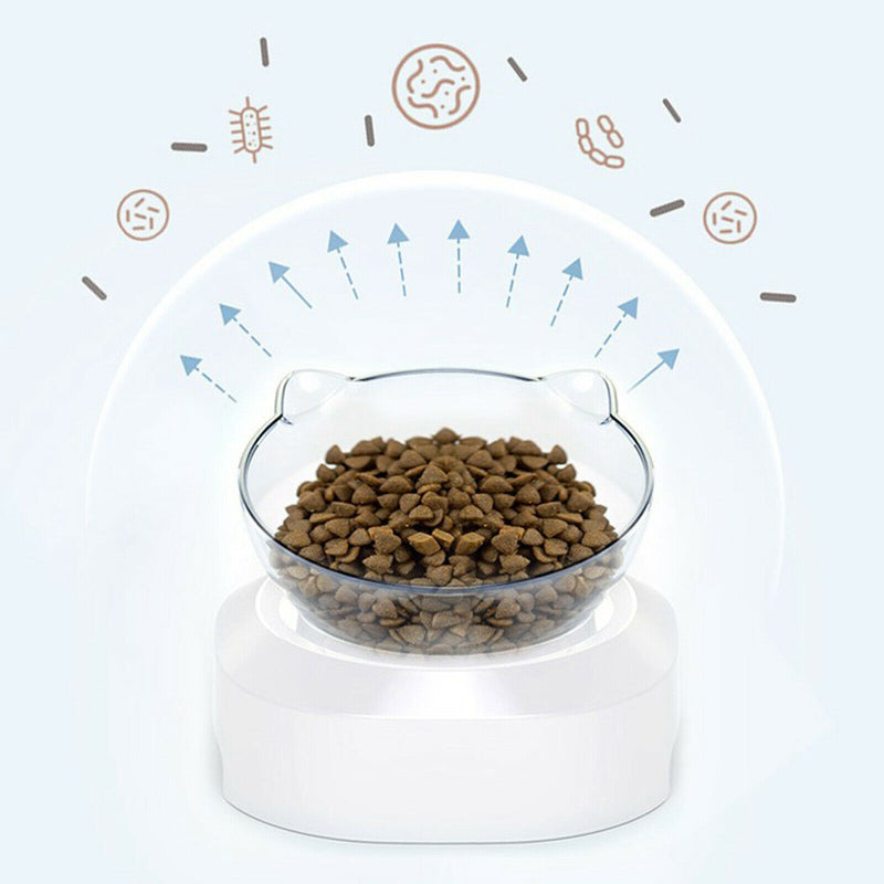 Plastic Clear Pet Food Bowl Puppy Elevated Stand Raised Dish Feeder Nonslip