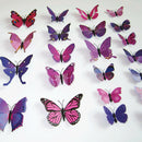 12pcs PVC Butterfly Wall Stickers Wedding Party Butterflies Decoration Red