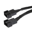 15cm 4 pin PMW Fan Y Splitter Black Sleeved Extension Cable 1 to 2 Fan Cord