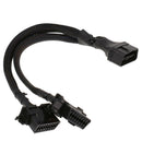 1 to 2 OBD2 OBDII 16 Pin Male to Female Y Splitter Extension Cable Connector