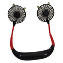 2pcs Mini Neck Hanging Cooling Fan Rechargeable Sports Rest Dual Lazy Fan