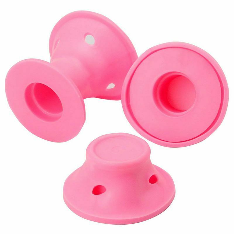 Hair Rollers X 24- Effortless - Heat Free - Hair Styling - Pink Silicone -  W5C8