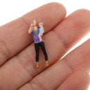 2Pcs 1/64 Mini Mother and Child People Building Sand Table Layout Ornaments