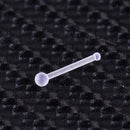 20X Clear Nose Ear Stud Retainers 2mm Ball Bioflex Pin Body Piercing Silicone