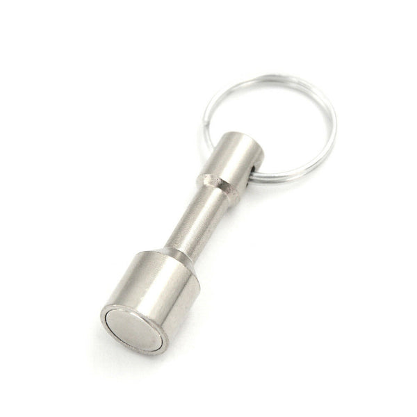 Super strong metal neodymium magnet keychain split ring pocket keyring holder M&