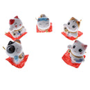5PCS Smiling Ceramic Waving Paw Beckoning Fortune Cat Car Home Decor Gift