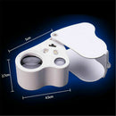 60X Magnifying Loupe Jewelry Eye Glass Magnifier LED Light Jewelers Loop Pocket_