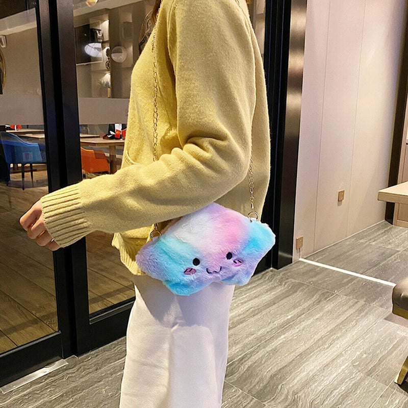 Lovely Plush Women Crossbody Bags Cartoon Chain Shoulder Handbag (Style 2)