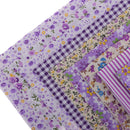 39pcs 10x10/25x25/50x50cm Cotton Fabric Pre-Cut Floral Printed Cloth Purple