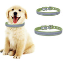 Reflective Personalized Safety Dog Collars for Dogs Puppy Adjustable Green-S