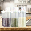 2KG Food Grain Cereals Bean Rice Plastic Storage Container With Measuring C