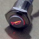 2* 16MM Metal Button With Light Reset Switch Horn Car 12V Red LED