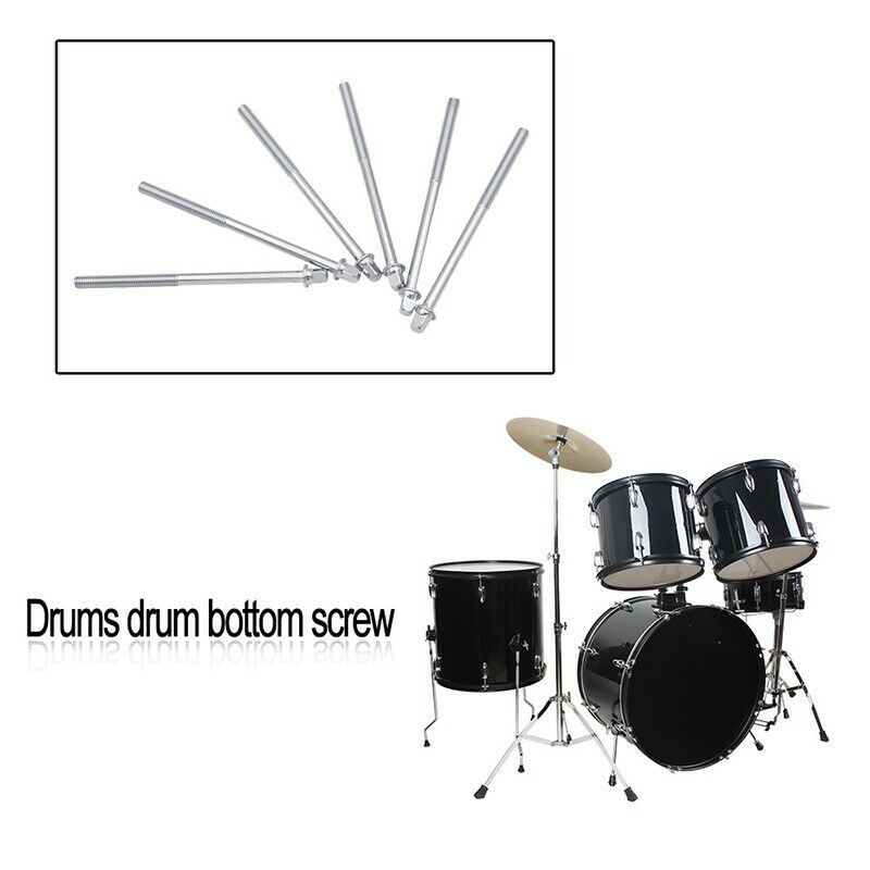 6Pcs Screw Rods 110mm Drum Long Screw Drum Tight Screw Tension Rods Percuss