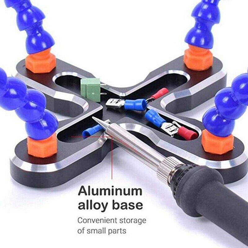 Diy Soldering Third Hand 4Pc Flexible Arms Welding Helping Stand Repair Hol B5O6