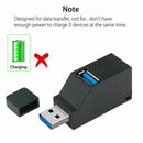 2pcs 3 Port Mini USB 3.0 Hub High Speed Hub Splitter Box Kit For Computer Laptop