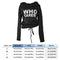 Autumn Pile Collar Letter Print Pullover Women Long Sleeve Tops (Black M)