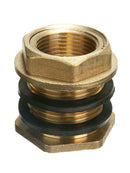 Water Tank Connector 3/4" Female 1" Male Brass Garden Fitting with 2 Rubber Ring