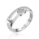 Elegant Heart-shaped Diamond Ring Open Rings Wedding Jewelry For Women-It C