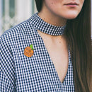 Creative Cartoon Fruit Orange Brooch Jacket Enamel Pin Badges Jewelry Gift A