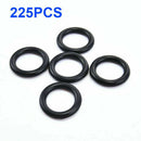 225PCS 18 Size Rubber O Ring O-Ring Washer Seal Assorted Black Car Air Gas Kits