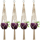 4 Pcs Macrame Plant Hangers Indoor Outdoor Hanging Planter Basket Jute Rope