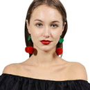 Cute Women Girl Cherry Pom Pom Ball Drops Earrings Women Jewelry Dangl
